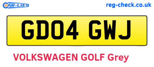 GD04GWJ are the vehicle registration plates.
