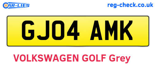 GJ04AMK are the vehicle registration plates.