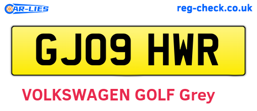 GJ09HWR are the vehicle registration plates.