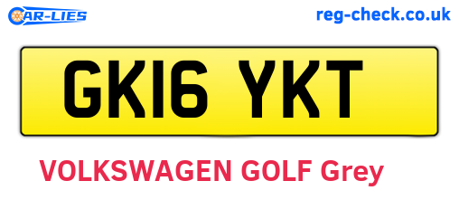 GK16YKT are the vehicle registration plates.
