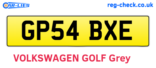 GP54BXE are the vehicle registration plates.