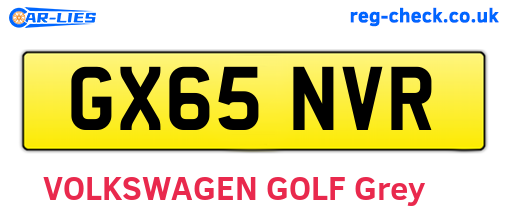 GX65NVR are the vehicle registration plates.