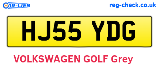 HJ55YDG are the vehicle registration plates.