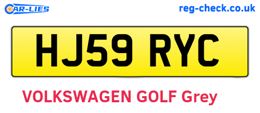 HJ59RYC are the vehicle registration plates.