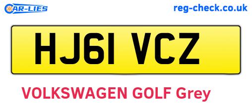 HJ61VCZ are the vehicle registration plates.