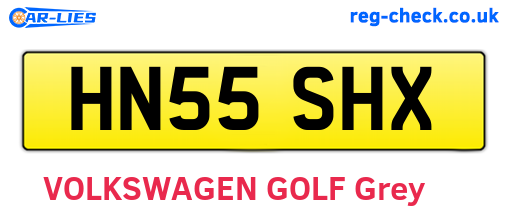 HN55SHX are the vehicle registration plates.