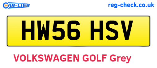 HW56HSV are the vehicle registration plates.