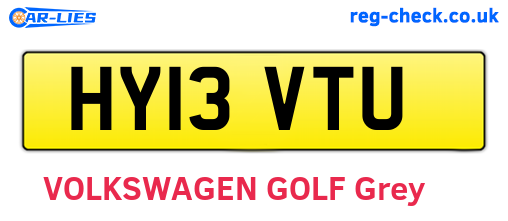 HY13VTU are the vehicle registration plates.