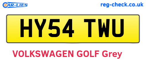HY54TWU are the vehicle registration plates.