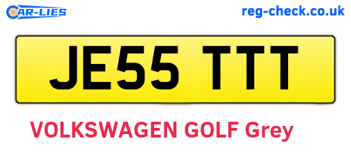 JE55TTT are the vehicle registration plates.