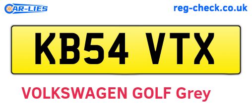 KB54VTX are the vehicle registration plates.