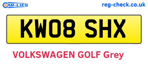 KW08SHX are the vehicle registration plates.
