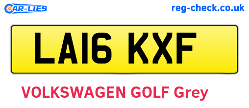 LA16KXF are the vehicle registration plates.