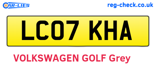 LC07KHA are the vehicle registration plates.