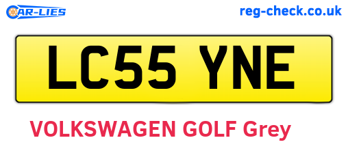 LC55YNE are the vehicle registration plates.