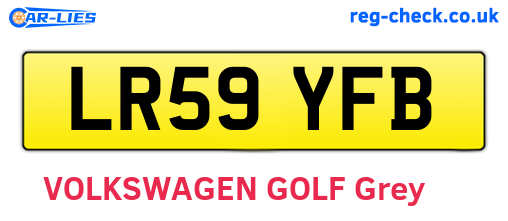LR59YFB are the vehicle registration plates.