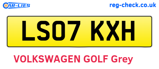 LS07KXH are the vehicle registration plates.