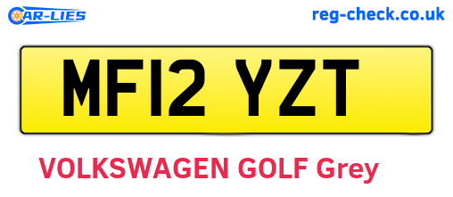 MF12YZT are the vehicle registration plates.