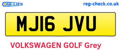MJ16JVU are the vehicle registration plates.