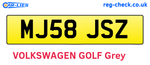 MJ58JSZ are the vehicle registration plates.