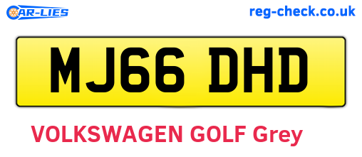 MJ66DHD are the vehicle registration plates.