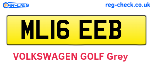 ML16EEB are the vehicle registration plates.