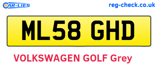 ML58GHD are the vehicle registration plates.