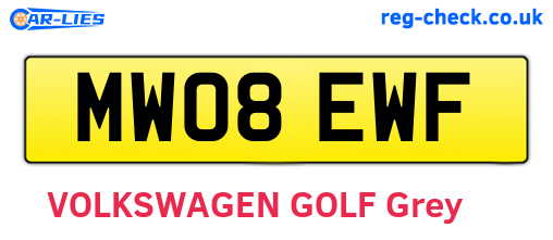 MW08EWF are the vehicle registration plates.