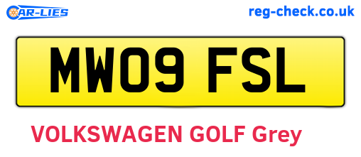 MW09FSL are the vehicle registration plates.