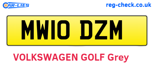 MW10DZM are the vehicle registration plates.