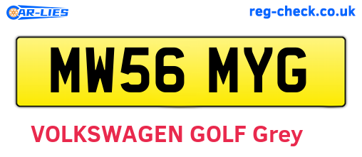 MW56MYG are the vehicle registration plates.