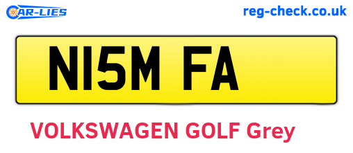 N15MFA are the vehicle registration plates.