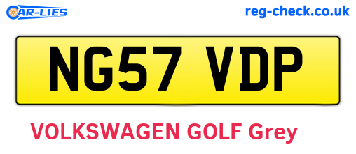 NG57VDP are the vehicle registration plates.