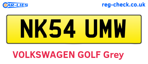 NK54UMW are the vehicle registration plates.