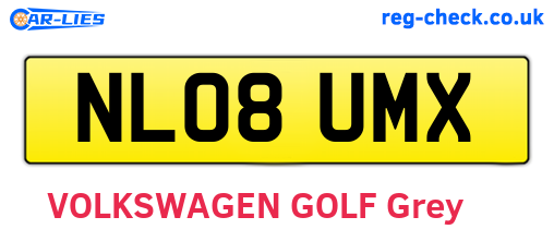 NL08UMX are the vehicle registration plates.