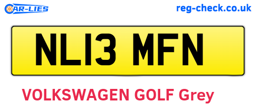 NL13MFN are the vehicle registration plates.