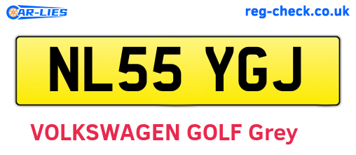 NL55YGJ are the vehicle registration plates.