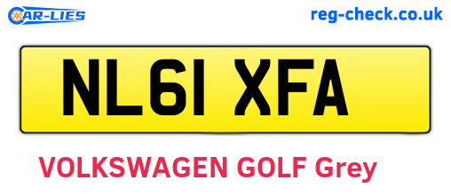 NL61XFA are the vehicle registration plates.