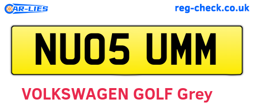 NU05UMM are the vehicle registration plates.