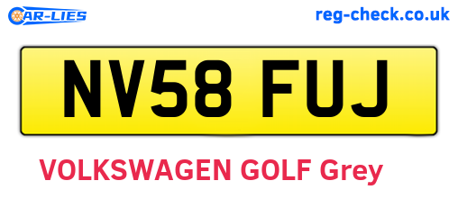 NV58FUJ are the vehicle registration plates.