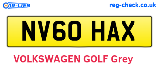 NV60HAX are the vehicle registration plates.