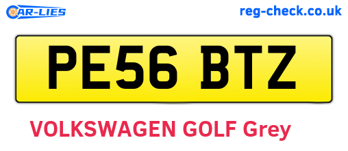PE56BTZ are the vehicle registration plates.