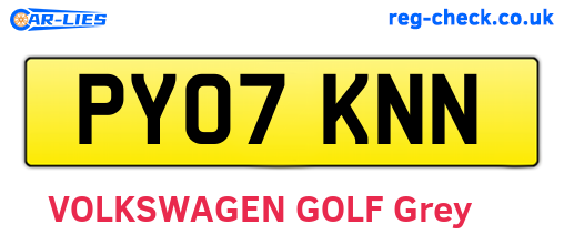 PY07KNN are the vehicle registration plates.