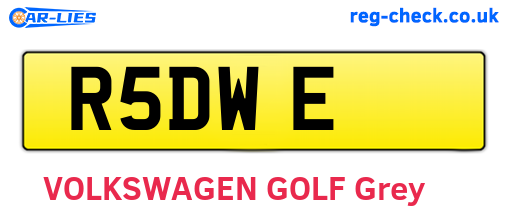 R5DWE are the vehicle registration plates.