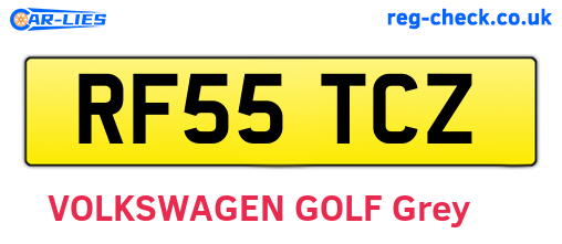 RF55TCZ are the vehicle registration plates.
