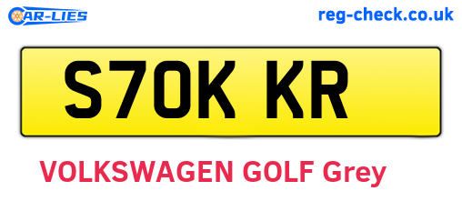 S70KKR are the vehicle registration plates.