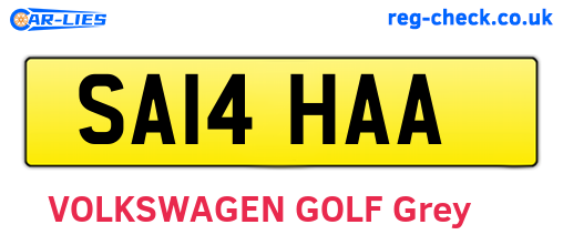 SA14HAA are the vehicle registration plates.