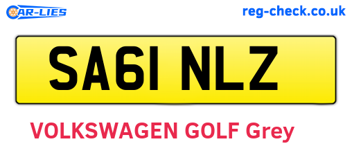 SA61NLZ are the vehicle registration plates.