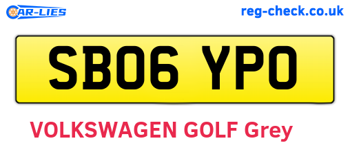 SB06YPO are the vehicle registration plates.