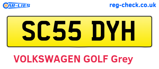 SC55DYH are the vehicle registration plates.